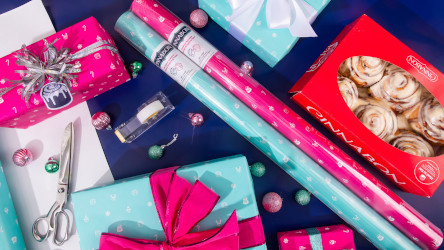 Cinnabon’s Scented Wrapping Paper Exists. Gourmand Perfume Just Leaked Into Your Gift Pile