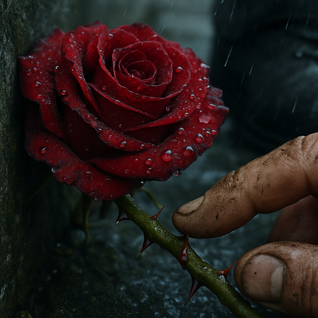 Mud On The Petals: Scents of Man 1651 Boscobel Rose by Andrea Bryne